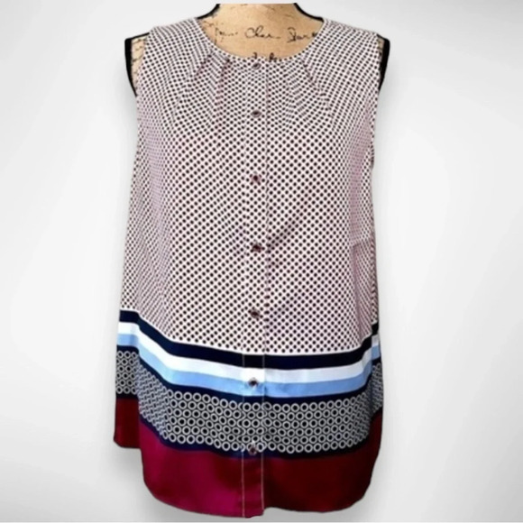 TOMMY HILFIGER Sleeveless Blouse Size Medium EUC - Picture 1 of 6